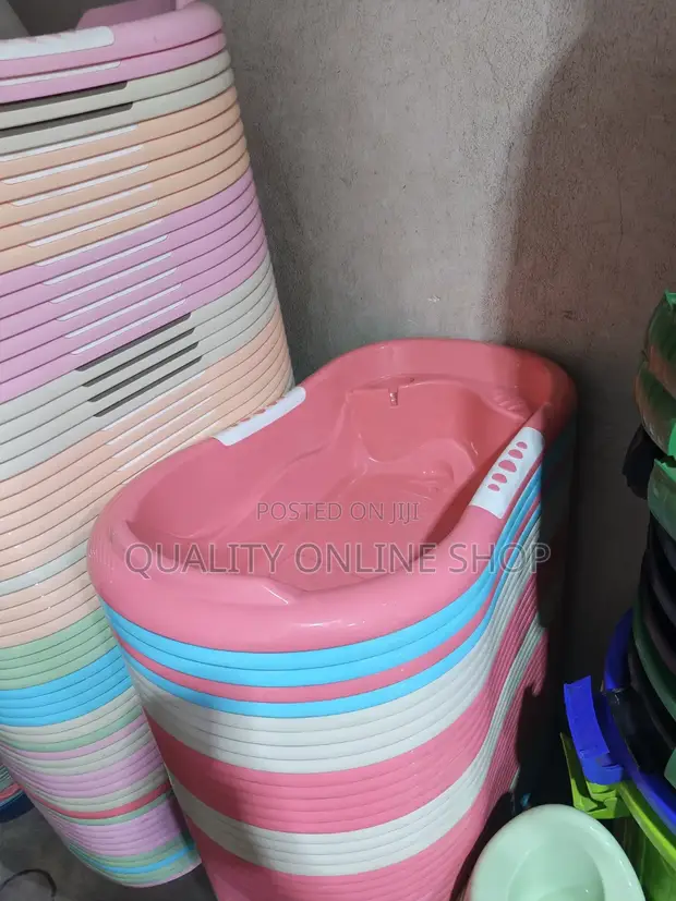 Pink Plastic Baby Basin - 1