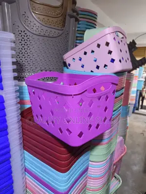1pc Bath Basket Organizer - Pink