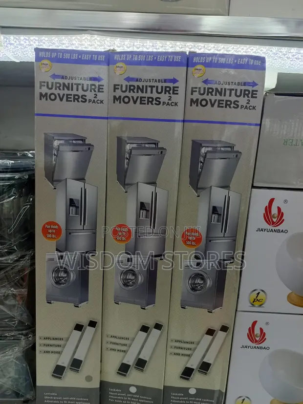 Adjustable Furniture & Appliance Roller Movers - 1