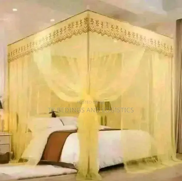 Four Stand Mosquito Net - Cream 4x6 - 1