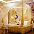 Four Stand Mosquito Net - Cream 4x6 - 2