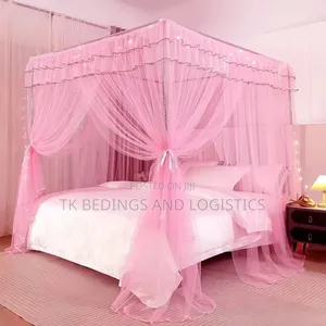 Four Stand Mosquito Net 6x6 Pink