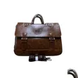 Leather Laptop Briefcase with Buckle Pockets - 1