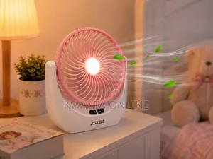 Rechargeable Mini Table Fan with LED Light, USB Charging, 3 Speed