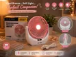 Rechargeable Mini Table Fan with LED Light, USB Charging, 3 Speed - 3