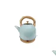 Vintage-Style Electric Kettle with Wood-Grain Accents - 2