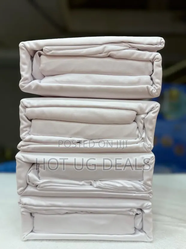 4-Piece Plain Fitted Bedsheet Set (White) - 1