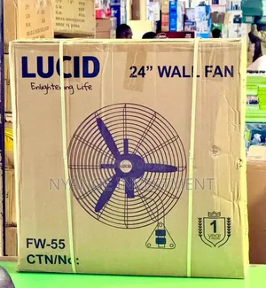 Lucid 24-Inch Heavy-Duty Industrial Wall-Mounted Fan FW-55