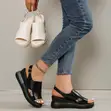 La Beach Open Toe Elastic Band Wedges - Summer Sandals - 1