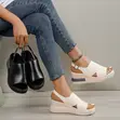 La Beach Open Toe Elastic Band Wedges - Summer Sandals - 4
