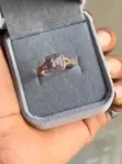 Square Engagement Ring with Double Halo and Twisted Band - 3