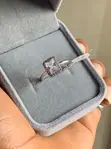 Rectangular Sparkling Halo Ring with Radiant-Cut Center Stone - 2