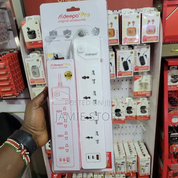 Aldeepo 4-Way Power Surge Extension with USB - 1