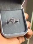 Elegant Engagement Ring with Pear-Shaped Center Stone Frame - 4