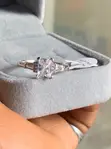 Engagement Ring with Radiant Cut and Baguette Side Stones - 2