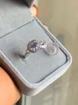Three-Stone Cushion Halo Engagement Ring - 4