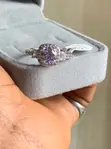 Three-Stone Cushion Halo Engagement Ring - 5