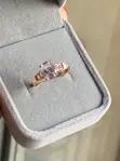 Oval-Cut Rose Gold Engagement Ring with Graduated Side Stones - 4