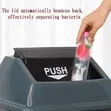 30L Plastic Trash Bin with Lid - Push-Top - 2