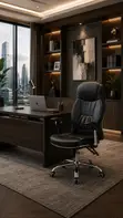 High Back Leather Recliner Office Chair - 2