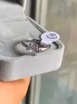 Silver Solitaire Engagement Ring - Size 8 - 1