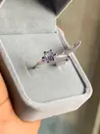 Silver Solitaire Engagement Ring - Size 8 - 2