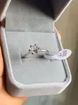 Silver Solitaire Engagement Ring - Size 8 - 3