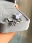 Silver Solitaire Engagement Ring - Size 8 - 4