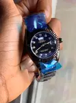Rolex Oyster Perpetual Day-Date Style Watch - Black, Fluted Bezel - 1
