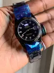 Rolex Oyster Perpetual Day-Date Style Watch - Black, Fluted Bezel - 2
