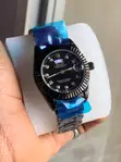 Rolex Oyster Perpetual Day-Date Style Watch - Black, Fluted Bezel - 3