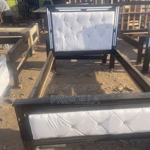 4x6 White Button Bed Frame
