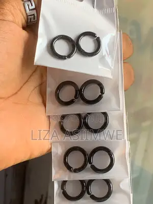 Small Black Hoop Earrings (Clip-Ons)