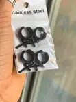 Small Black Hoop Earrings (Clip-Ons) - 2