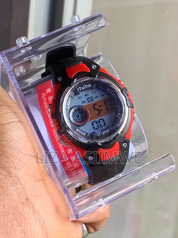 Children's Digital Sports Watch - Black & Red - 1