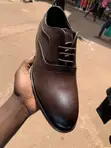 Beeba Men's Classic Brown Leather Oxford Shoes - 3