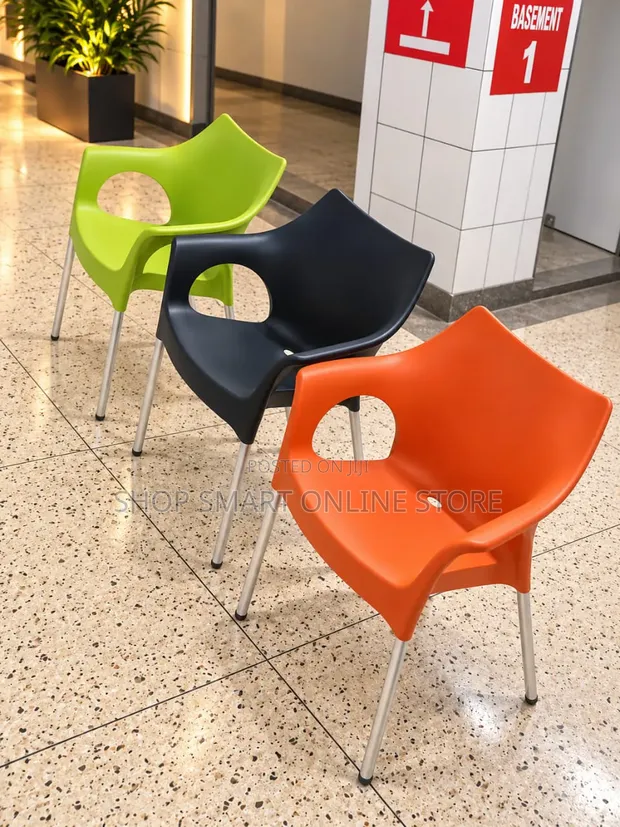 VIP Steel Legs Plastic Chairs with Armrests - 1