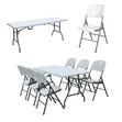 Foldable Plastic Dining Table and Chairs Set (Seats 6) - 1