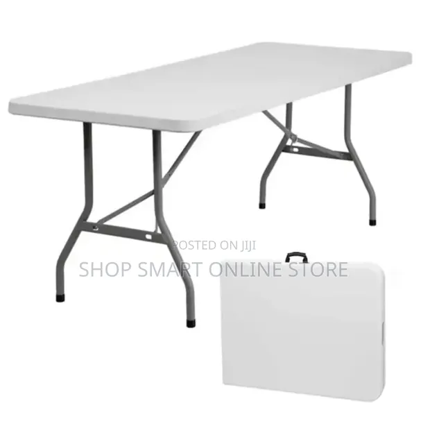 Brand New Foldable Plastic Dining Table with Metal Stands - 1