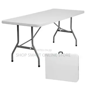 Brand New Foldable Plastic Dining Table with Metal Stands