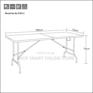 Brand New World Industries Plastic Folding Table (180x75cm)