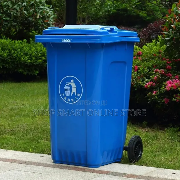 240L Blue Heavy Duty Plastic Dust Bins (Brand New) - 1