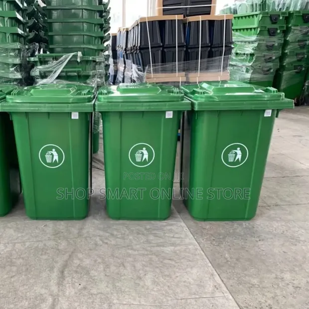 3-Piece Combo Plastic Dust Bins (120L) - 1