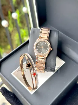 Omega Stainless Steel Ladies Watch with Bangle