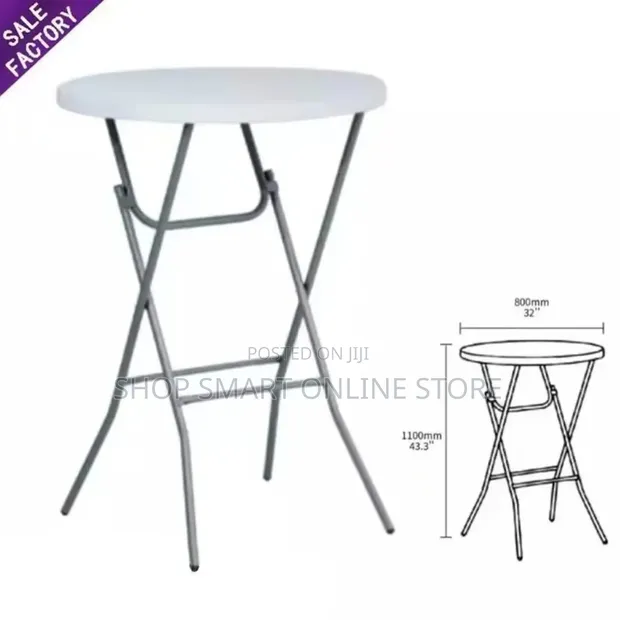 Folding High Top Plastic Tables for Bars, Parties - 1