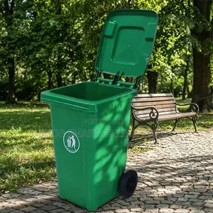 120L Wheelie Plastic Dust Bins - Green