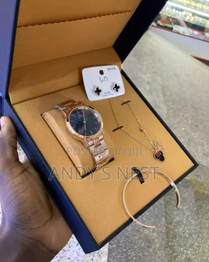 Ladies Jewellery Set with Watch, Earrings, Bangle & Necklace