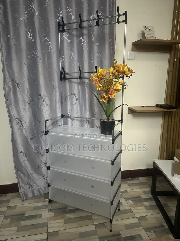 Portable Shoe Rack with Dust Proof Cover - 1