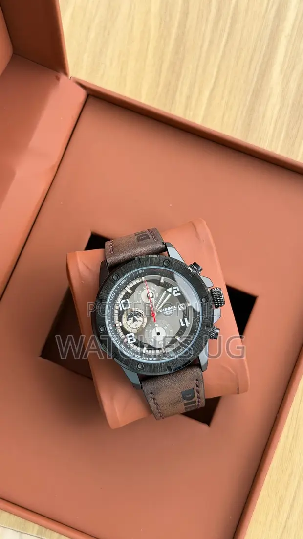 Diesel Chronograph Watch with Brown Leather Strap - 1