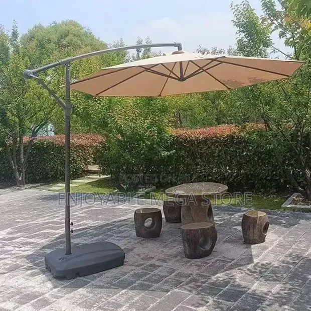 Khaki Outdoor Garden Umbrella - 1